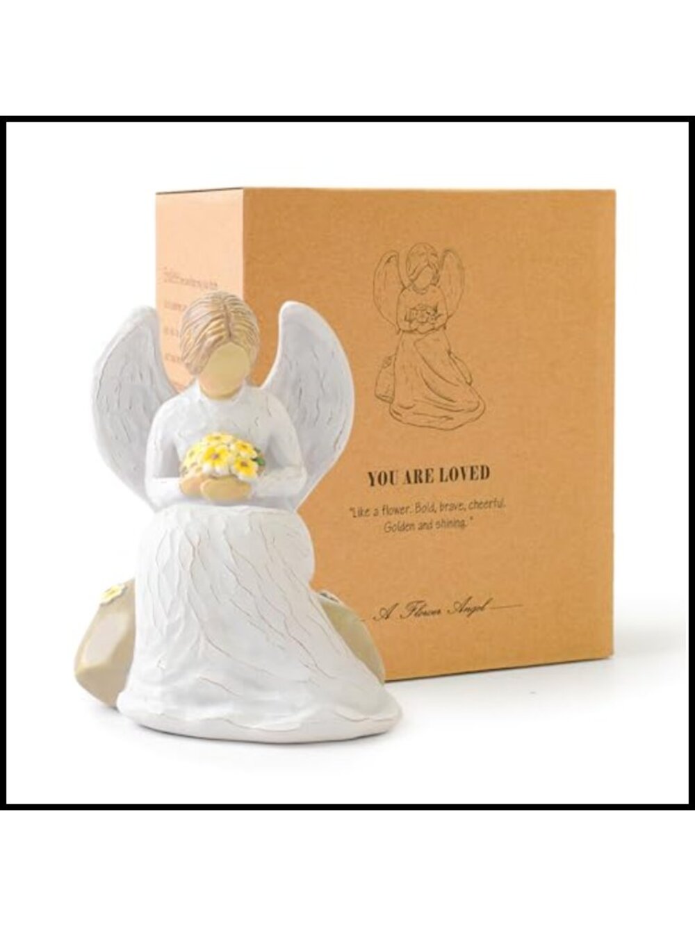 Guardian Angel Figurine Resin Hand Painted Memorial Gift